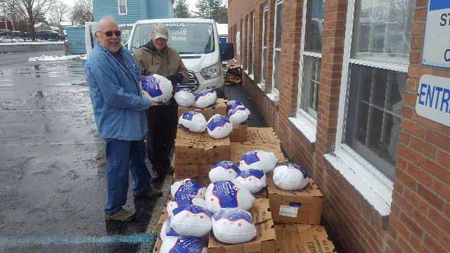 Food pantry turkey give away